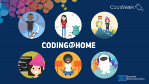 Grafismo programación en casa de la Code Week EU