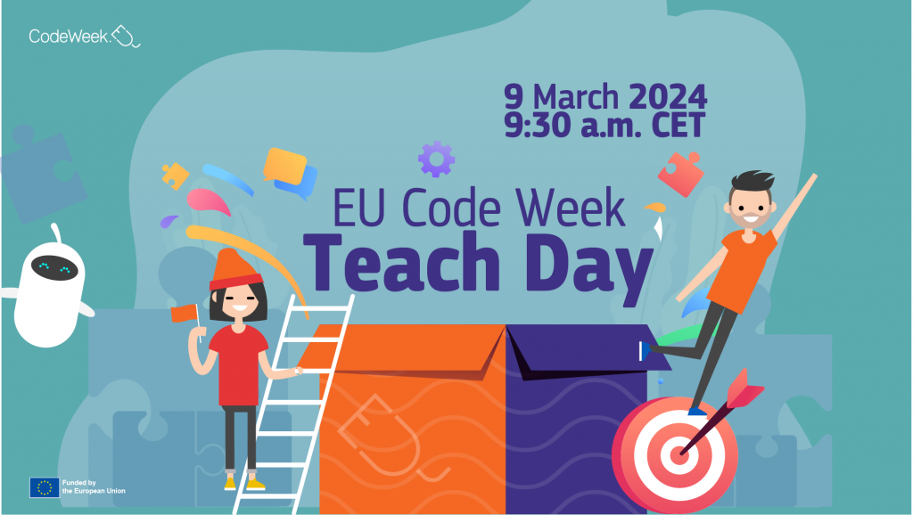 Grafismo Eu Code Week Teach Day 9 marzo 2024