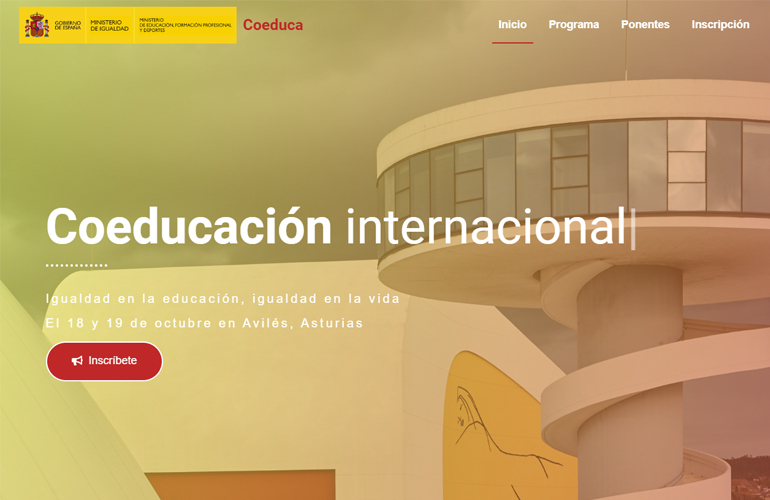 Portada de la web con la información y la inscripción para el encuentro