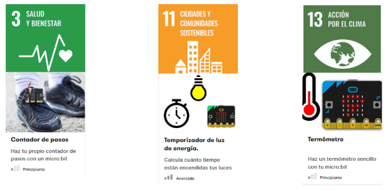Grafismos sobre salud y bienestar, ciudades y comunidades sostenibles y acción por el clima