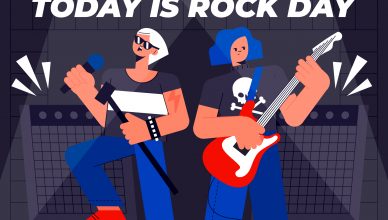 Grafismo de dos rockeros