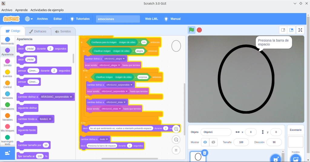 Captura de código Scratch