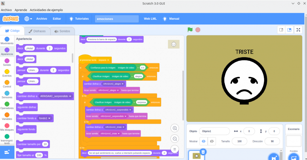 Captura de código Scratch
