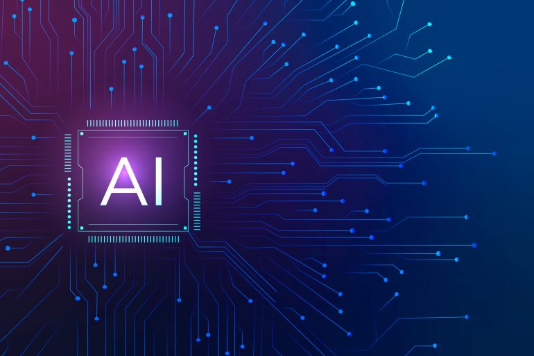 Imagen sobre IA simulando un microchip